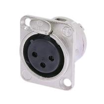 Conector XLR Fema Painel 3 Polos Quadrados Trava NC3FD Neutrik