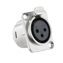 Conector XLR Femea 3 Pinos para Painel Caixa som