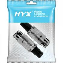 Conector XLR Fêmea 3 Pólos Niquelado HX028F HYX - PCT / 2