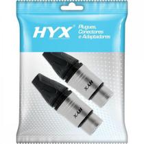 Conector XLR Fêmea 3 Pólos Niquelado HX082F HYX - PCT / 2