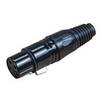 Conector XLR Fêmea Dreamer CC003 com Trava Preto