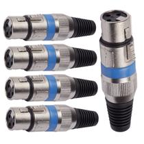 Conector Xlr Femea Linha Azul Corpo Metalico Storm 05 Unidades Conector Xlr Femea Linha Azul Corpo Metalico Storm 05 Unidades