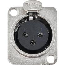 Conector XLR Fêmea Painel 3 Pólos Niquelado HX048F HYX Conector XLR Fêmea Painel 3 Pólos Niquelado HX048F HYX