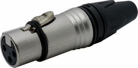 Conector Xlr Fêmea Para 3 Pinos Resistente Csr Tipo Neutrik