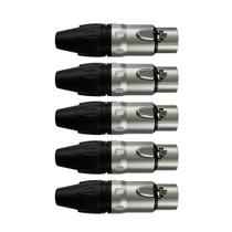Conector Xlr Femea Wc 1003 Fl Bk Ni 3p 5un Wireconex