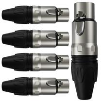 Conector Xlr Femea Wc 1003 Fl Bk Ni 3p Cabo Wireconex 05 Unidades F108