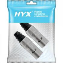 Conector XLR Macho 3 Pólos Niquelado HX001M HYX - PCT / 2