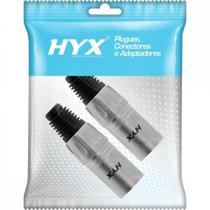 Conector XLR Macho 3 Pólos Niquelado HX001M HYX - PCT / 2 Conector XLR Macho 3 Pólos Niquelado HX001M HYX - PCT / 2