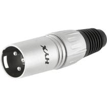 Conector XLR Macho 3 Pólos Niquelado HX001M HYX Conector XLR Macho 3 Pólos Niquelado HX001M HYX