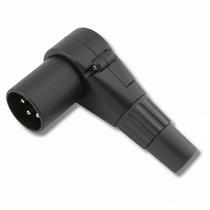 Conector XLR Macho 90 Graus Profissional Preto Conector XLR Macho 90 Graus Profissional Preto