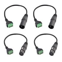 Conector XLR macho e fêmea para cabo terminal de parafuso de 3 pinos