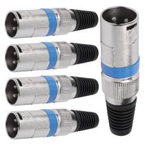 Conector Xlr Macho Linha Azul Metalico Storm 05 Unidades Conector Xlr Macho Linha Azul Metalico Storm 05 Unidades