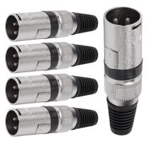 Conector Xlr Macho Linha Preto Metalico Storm 05 Unidades Conector Xlr Macho Linha Preto Metalico Storm 05 Unidades