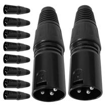 Conector Xlr Macho Linha Preto Metalico Storm 10 Unidades Conector Xlr Macho Linha Preto Metalico Storm 10 Unidades