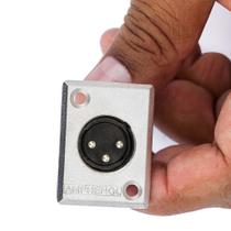 Conector XLR Macho Painel, AC3MMP Metal - Amphenol Conector XLR Macho Painel, AC3MMP Metal - Amphenol