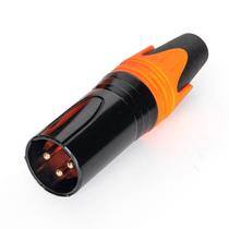 Conector XLR Macho Profissional Laranja Conector XLR Macho Profissional Laranja