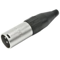 Conector XLR Macho Santo Angelo SA2X Plug Canon Niquelado Profissional Para Microfone Áudio Som Mic