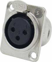 Conector XLR Painel Fêmea 3 Pinos Soundvoice XP03-FM Conector XLR Painel Fêmea 3 Pinos Soundvoice XP03-FM