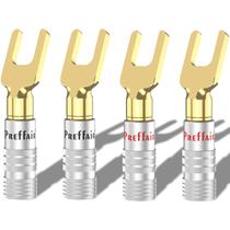 Conector Y Spade Plug Preffair, latão, banhado a ouro, 4 unidades Conector Y Spade Plug Preffair, latão, banhado a ouro, 4 unidades