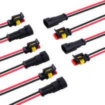 Conectores à Prova d'Água (5 Kits) - 2 Pinos 18AWG (1,0mm² e 1,5mm²) - Acessórios Automotivos