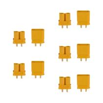 Conectores Bullet XT30 XT-30U Macho E Fêmea Amarelo E Preto, 5 Pares Para Bateria Lipo De Aeronaves