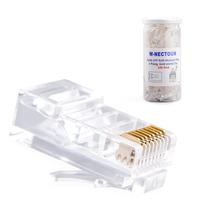 Conectores Cat5e RJ45 W-NECTOUN, pacote com 100 pinos, banhados a ouro