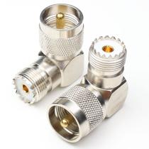 Conectores coaxiais RF ANHAN UHF macho para fêmea 90 graus, 2 pacotes