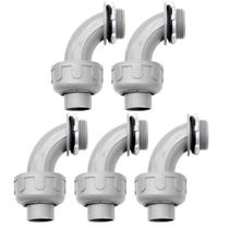 Conectores curvos estanques de PVC MAKERELE de 1 polegada, pacote com 5
