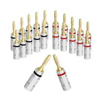 Conectores De Alto-Falante Banhados a Ouro 24K Com Plugues Banana De 4mm (2, 6, 10, 20, 50 Peças) Conectores De Alto-Falante Banhados a Ouro 24K Com Plugues Banana De 4mm (2, 6, 10, 20, 50 Peças)