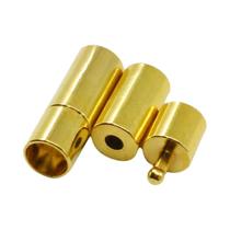 Conectores De Braceletes E Colares Em Ouro Preto Com Ródio, Fechos Magnéticos, Tampas Metálicas Para