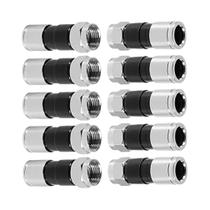 Conectores De Compressão Coaxiais RG6 Tipo F Pretos 10 Peças Adaptadores De Cabo De Antena Retos À