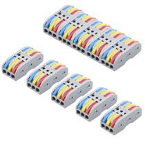 Conectores de Emenda de Fios ALITOVE 3 Entradas 3 Saídas 10 un. 28-12 AWG