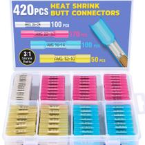 Conectores de extremidade termorretrátil haisstronica 420PCS AWG 22-16/16-14/12-10/26-24 Conectores de extremidade termorretrátil haisstronica 420PCS AWG 22-16/16-14/12-10/26-24