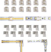 Conectores de faixa de LED SWOTU 2 pinos 10 mm retos e em forma de L x24 Conectores de faixa de LED SWOTU 2 pinos 10 mm retos e em forma de L x24
