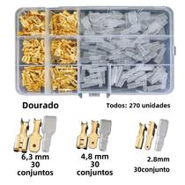 Conectores de Fio de Latão Isolados - Kit com 270 Peças (2.8/4.8/6.3mm)