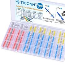 Conectores de fio de vedação de solda TICONN 300 unidades, terminais impermeáveis Conectores de fio de vedação de solda TICONN 300 unidades, terminais impermeáveis