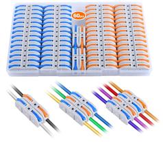 Conectores de fio HTCELLE, kit de emenda de conexão rápida de 60 peças Conectores de fio HTCELLE, kit de emenda de conexão rápida de 60 peças