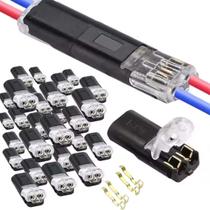 Conectores de fio: kit de 2 pinos Push Pull 100PCS, plástico e cobre