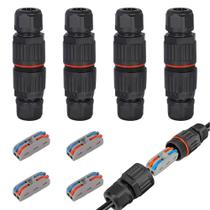 Conectores de fios Andefu 2 pinos à prova dágua IP68, kit com 4 unidades