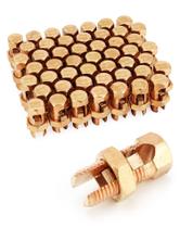 Conectores de parafuso dividido de aterramento QWORK, calibre 4, calibre 8, 50 unidades Conectores de parafuso dividido de aterramento QWORK, calibre 4, calibre 8, 50 unidades