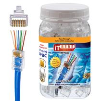 Conectores de passagem RJ45, pacote com 100 conectores Ethernet Cat6