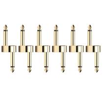Conectores de pedal de guitarra AZOR, pacote com 6, 6,35 mm, macho para macho Conectores de pedal de guitarra AZOR, pacote com 6, 6,35 mm, macho para macho