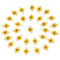 Conectores de Pingente Honbay 30 Peças Girassol Esmaltado 20x13mm