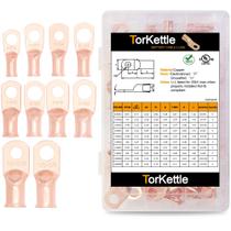 Conectores de Terminal de Anel de Bateria Torkettle - 50 Unidades de Cobre