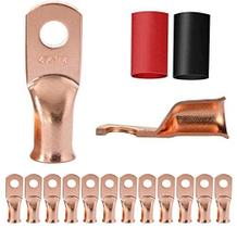 Conectores de terminal de anel de cobre 4 AWG com tubo termorretrátil