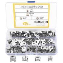 Conectores de trava excêntrica para móveis qxayxa 80 peças em liga de zinco Conectores de trava excêntrica para móveis qxayxa 80 peças em liga de zinco