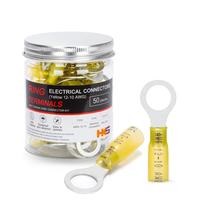 Conectores elétricos HKS Ring Terminals 12-10 AWG 50 unidades