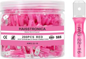 Conectores Heat Shrink Male Spade Haisstronica 200PCS Red Conectores Heat Shrink Male Spade Haisstronica 200PCS Red