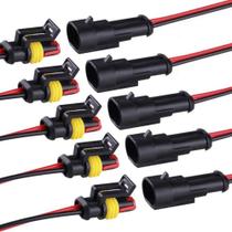 Conectores Impermeáveis de 2 Pinos 16 AWG (Kit com 5) - para Carro, Caminhão e Barco Conectores Impermeáveis de 2 Pinos 16 AWG (Kit com 5) - para Carro, Caminhão e Barco