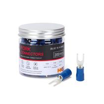 Conectores isolados de fio Fork Spade HKS 200PCS Blue 16-14 AWG